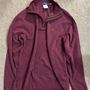Polo Ralph Lauren Quarter-Zip Pullover - Burgundy Red